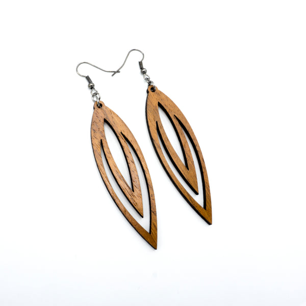 Totem 07 [L] // Wood Earrings - Jatoba