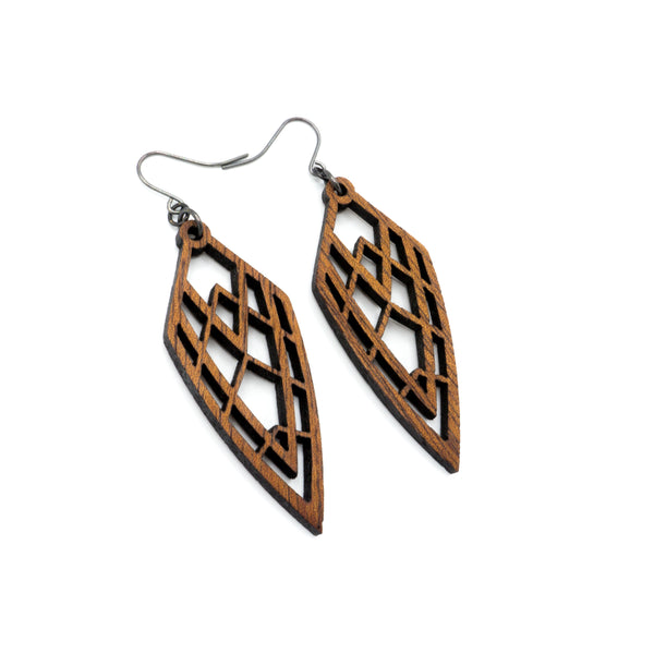 Arrowhead 01 [S] // Wood Earrings - Walnut - LIGHT RAZOR DESIGN STUDIO
