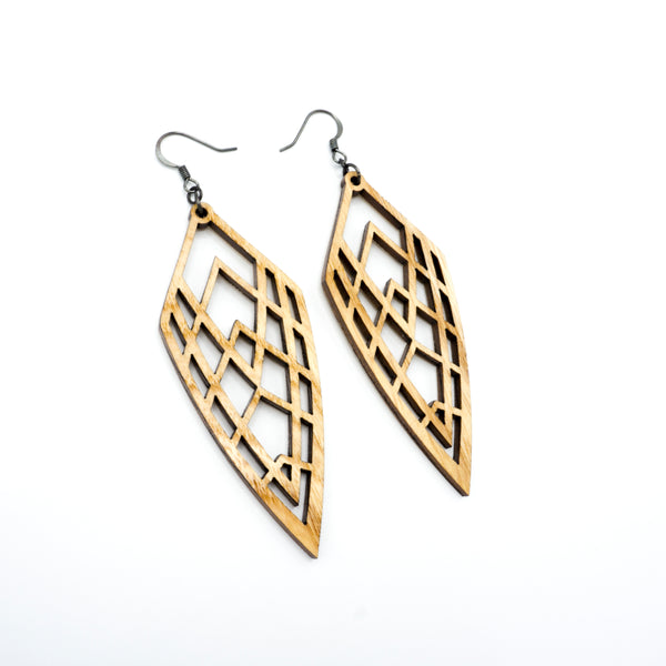 Arrowhead 01 [L] // Wood Earrings - Ash