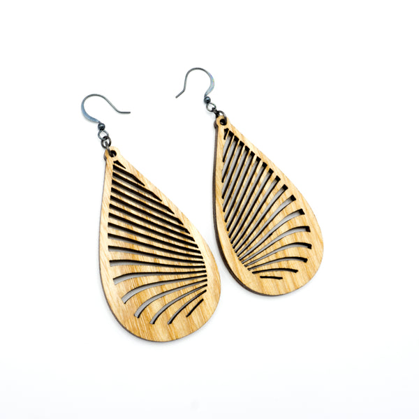 Drop 08 [L] // Wood Earrings - Ash