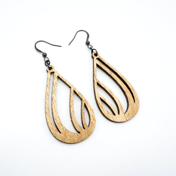 Drop 03 [S] // Wood Earrings - Mahogany