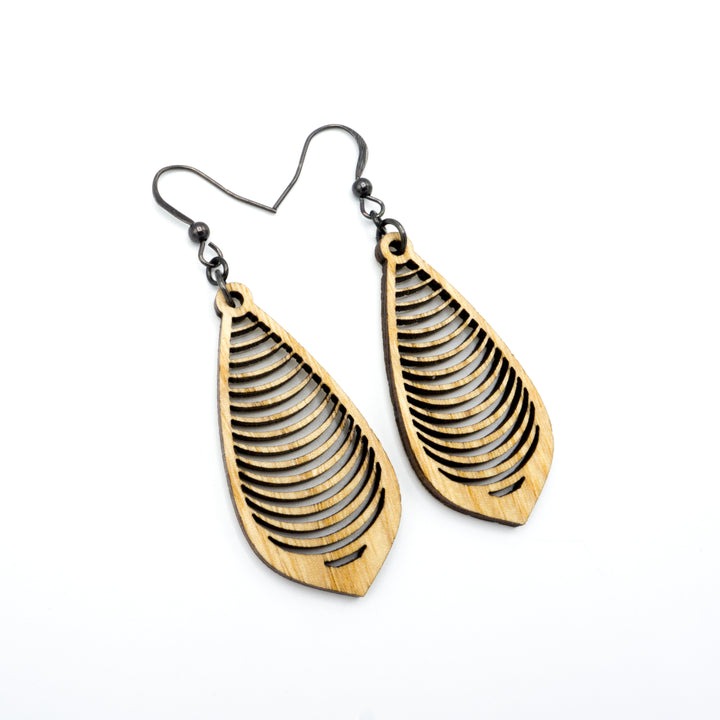 Gem Point 13 [S] // Wood Earrings - Ash - LIGHT RAZOR DESIGN STUDIO