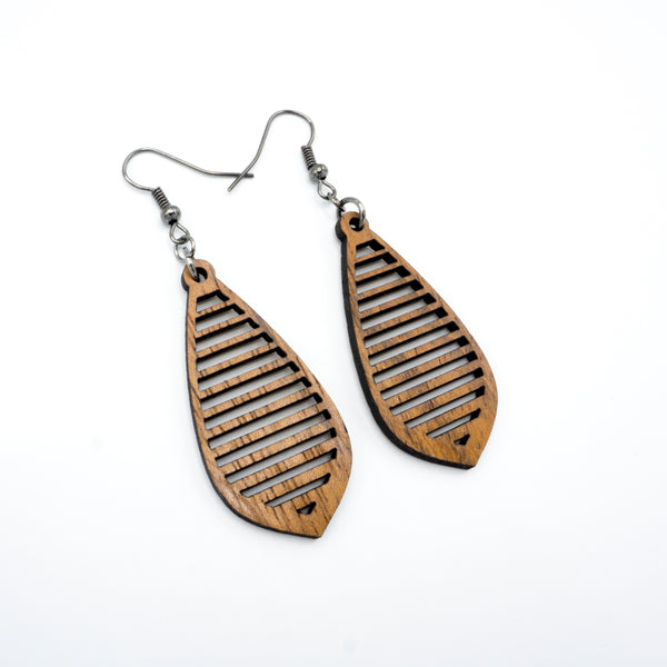 Gem Point 10 [S] // Wood Earrings - Jatoba