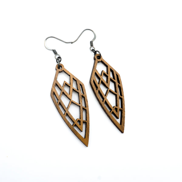 Arrowhead 01 [S] // Wood Earrings - Walnut - LIGHT RAZOR DESIGN STUDIO