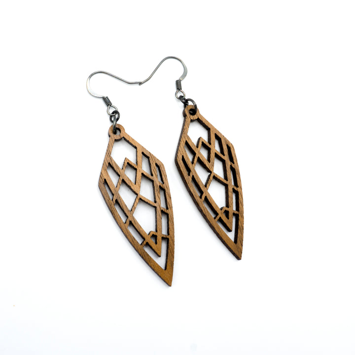 Arrowhead 01 [S] // Wood Earrings - Walnut - LIGHT RAZOR DESIGN STUDIO