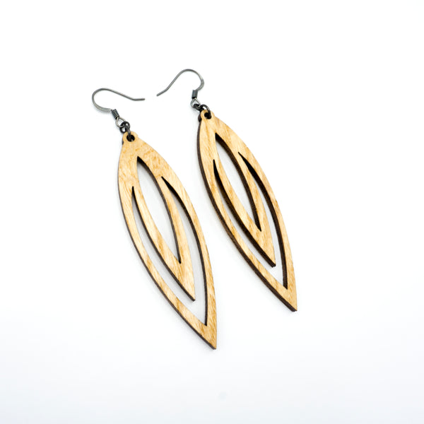 Totem 07 [L] // Wood Earrings - Ash