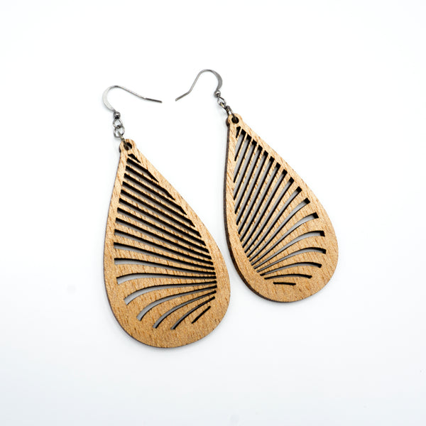 Drop 08 [L] // Wood Earrings - Mahogany