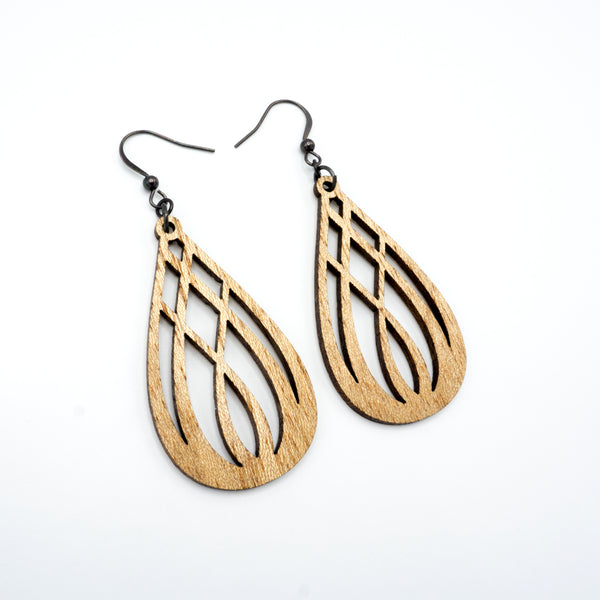 Drop 07 [S] // Wood Earrings - Mahogany