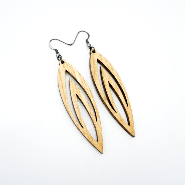 Totem 08 [L] // Wood Earrings - Ash