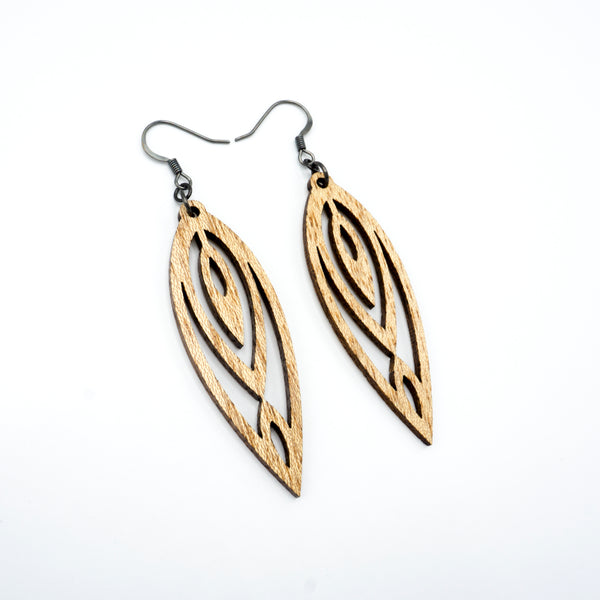 Totem 06 [S] // Wood Earrings - Mahogany