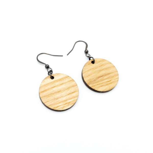 Circle 01 // Wood Earrings - Ash - LIGHT RAZOR DESIGN STUDIO