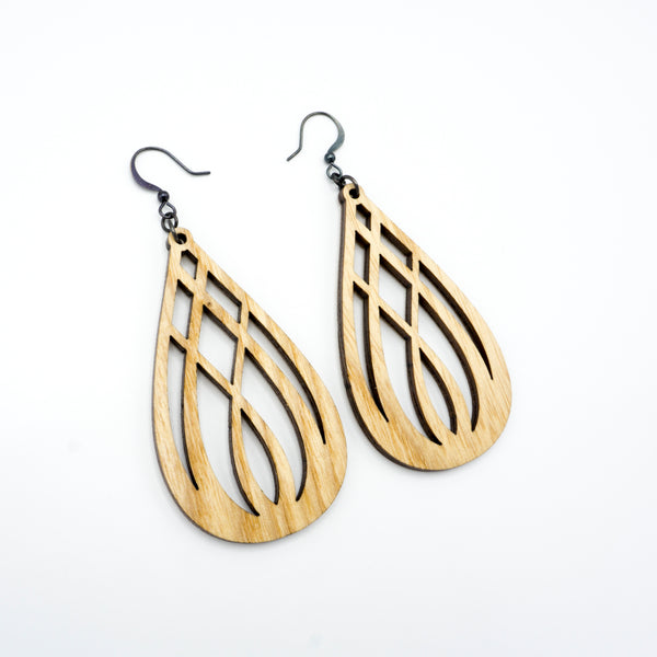 Drop 07 [L] // Wood Earrings - Ash