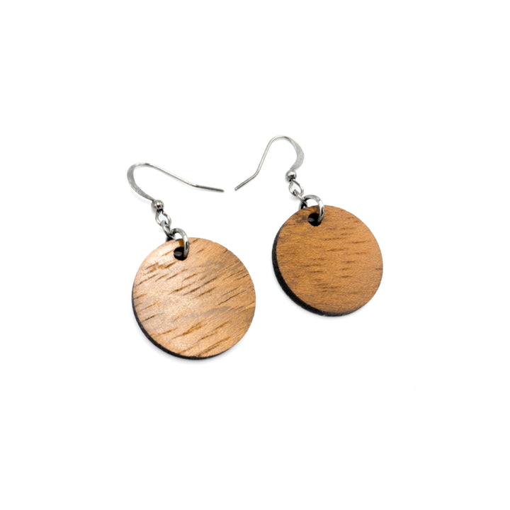 Circle 02 // Wood Earrings - Jatoba - LIGHT RAZOR DESIGN STUDIO