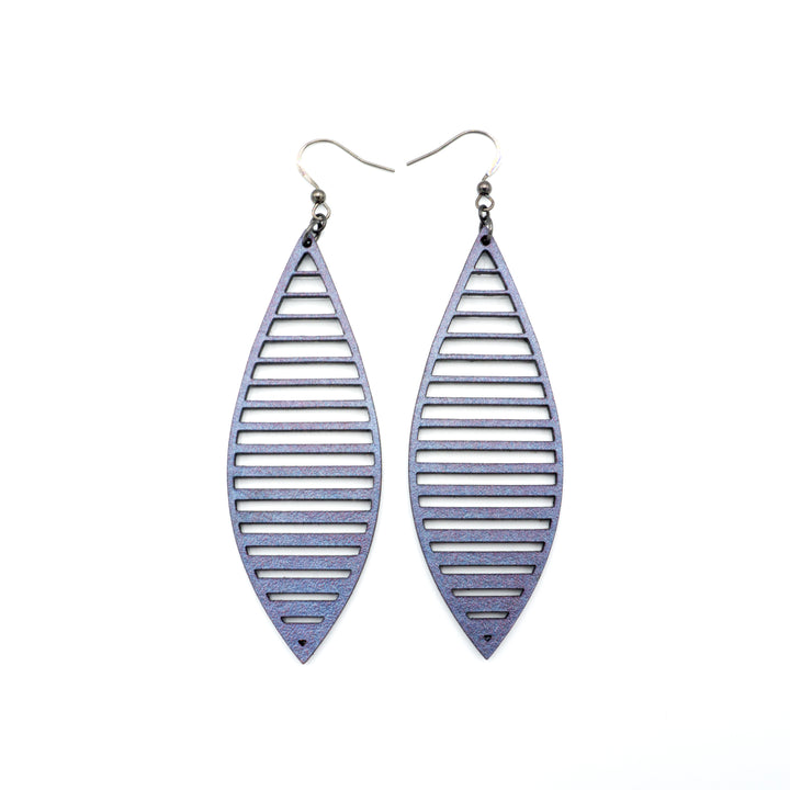 Terrabyte v.11_4 // Leather Earrings - Purple Pearl - LIGHT RAZOR DESIGN STUDIO