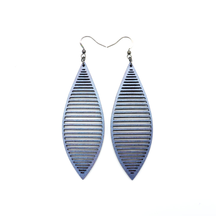 Terrabyte v.11_3 // Leather Earrings - Purple Pearl - LIGHT RAZOR DESIGN STUDIO