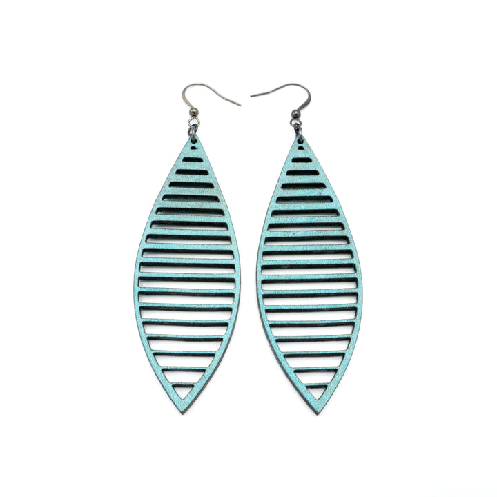Terrabyte v.11_5 // Leather Earrings - Turquoise Pearl - LIGHT RAZOR DESIGN STUDIO