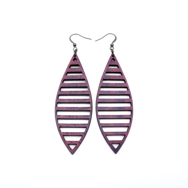 Terrabyte v.11_1 // Leather Earrings - Purple - LIGHT RAZOR DESIGN STUDIO