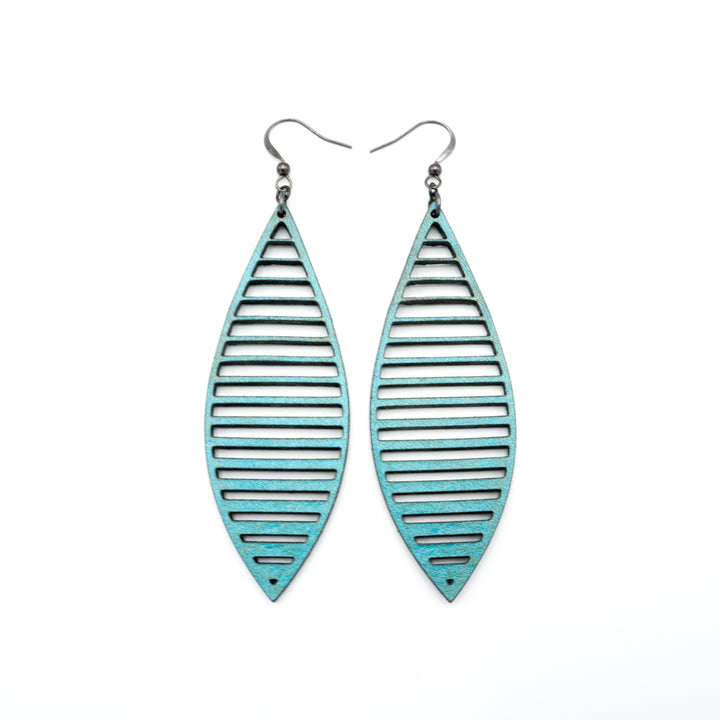 Terrabyte v.11_4 // Leather Earrings - Turquoise Pearl - LIGHT RAZOR DESIGN STUDIO