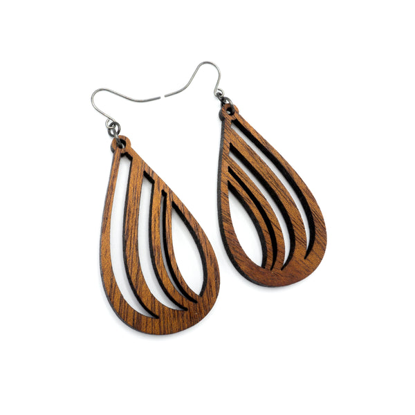 Drop 02 [S] // Wood Earrings - Walnut - LIGHT RAZOR DESIGN STUDIO