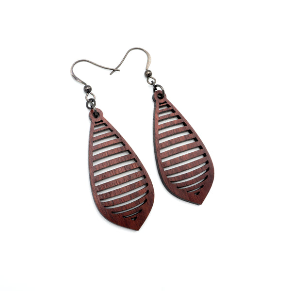 Gem Point 12 [S] // Wood Earrings - Purpleheart
