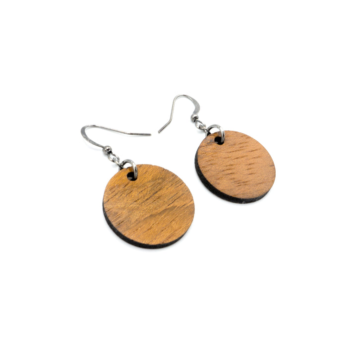 Circle 02 // Wood Earrings - Jatoba - LIGHT RAZOR DESIGN STUDIO