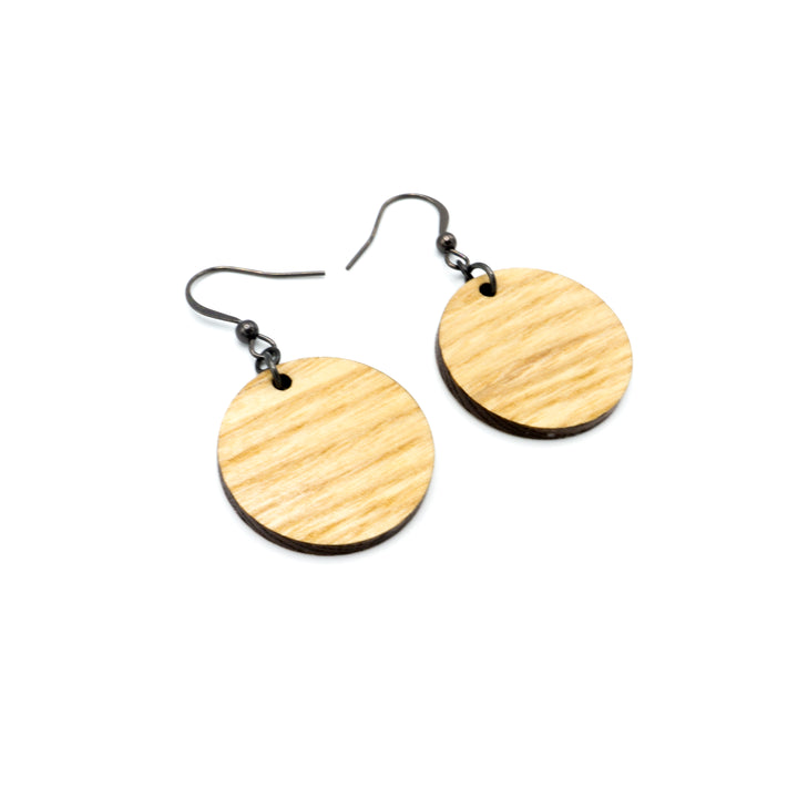 Circle 01 // Wood Earrings - Ash - LIGHT RAZOR DESIGN STUDIO