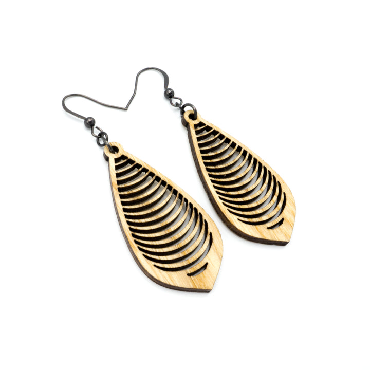 Gem Point 13 [S] // Wood Earrings - Ash - LIGHT RAZOR DESIGN STUDIO