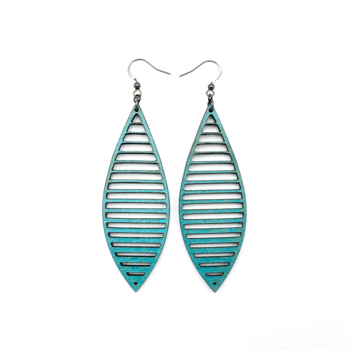 Terrabyte v.11_4 // Leather Earrings - Turquoise Pearl - LIGHT RAZOR DESIGN STUDIO