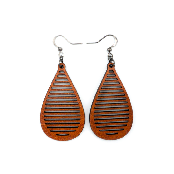 Drop 05 [S] // Leather Earrings - Orange - LIGHT RAZOR DESIGN STUDIO