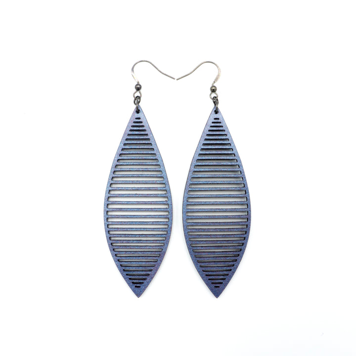 Terrabyte v.11_3 // Leather Earrings - Purple Pearl - LIGHT RAZOR DESIGN STUDIO