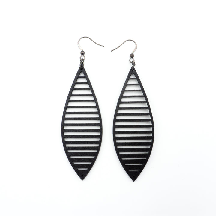 Terrabyte v.11_4 // Leather Earrings - Black - LIGHT RAZOR DESIGN STUDIO