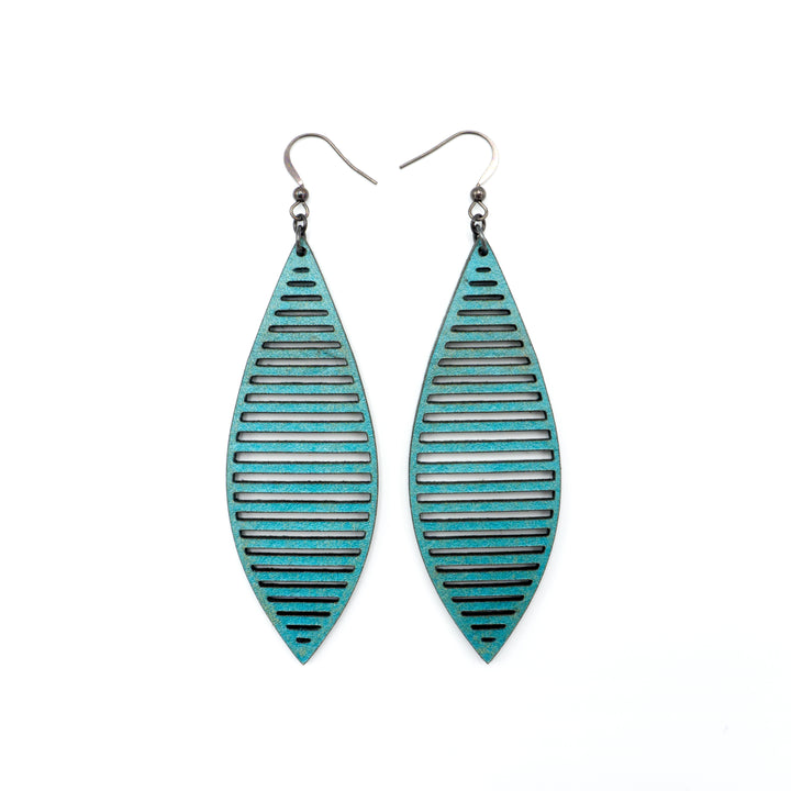 Terrabyte v.11_2 // Leather Earrings - Turquoise Pearl - LIGHT RAZOR DESIGN STUDIO