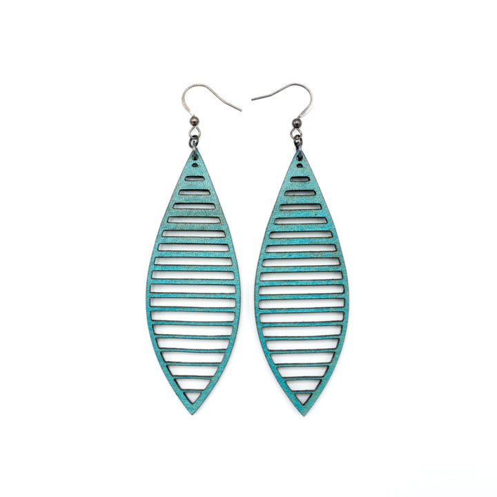 Terrabyte v.11_5 // Leather Earrings - Turquoise Pearl - LIGHT RAZOR DESIGN STUDIO