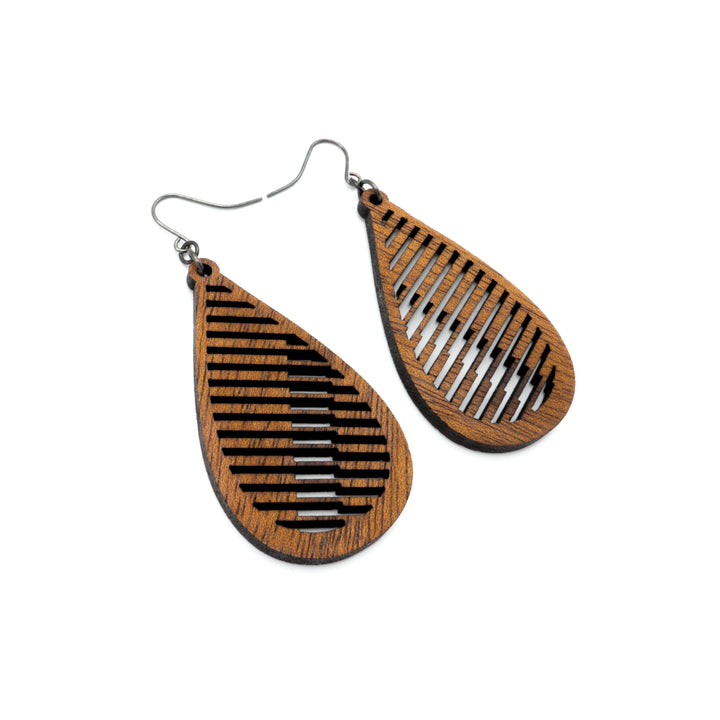 Drop 06 [S] // Wood Earrings - Walnut - LIGHT RAZOR DESIGN STUDIO