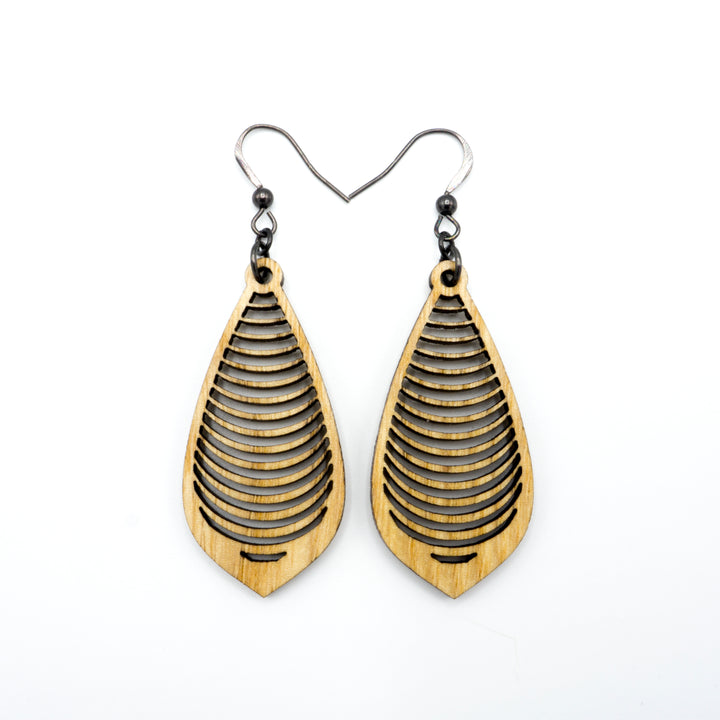 Gem Point 13 [S] // Wood Earrings - Ash - LIGHT RAZOR DESIGN STUDIO