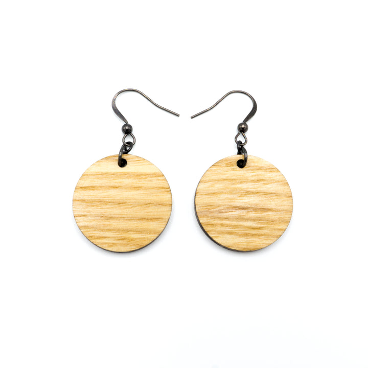 Circle 01 // Wood Earrings - Ash - LIGHT RAZOR DESIGN STUDIO