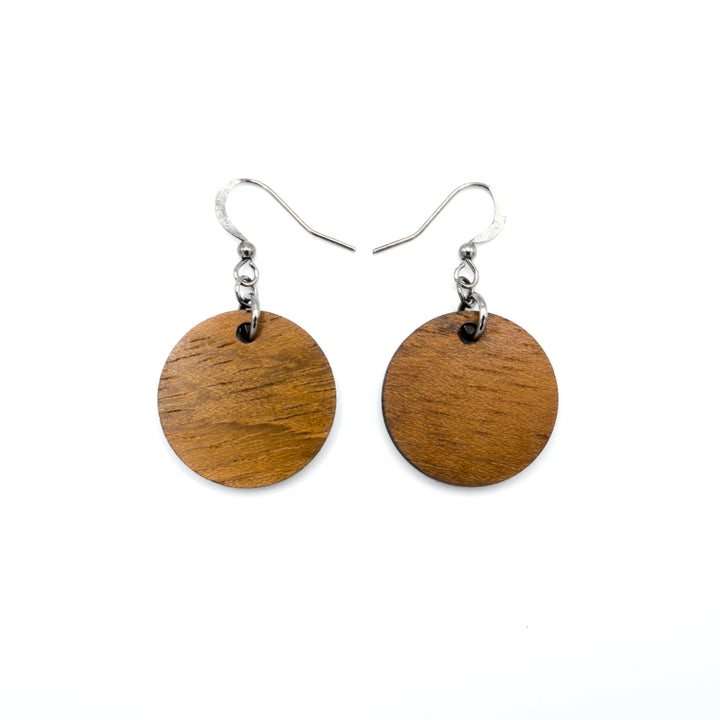 Circle 02 // Wood Earrings - Jatoba - LIGHT RAZOR DESIGN STUDIO