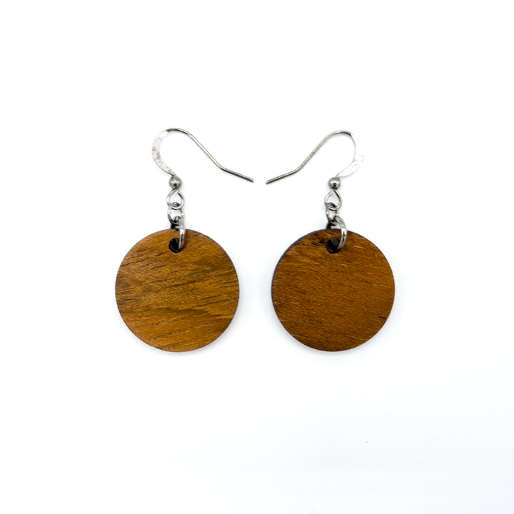 Circle 02 // Wood Earrings - Jatoba - LIGHT RAZOR DESIGN STUDIO