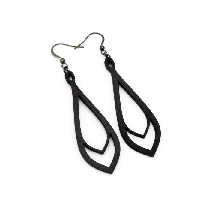 Saturā Variant 01 // Leather Earrings - Black - LIGHT RAZOR DESIGN STUDIO