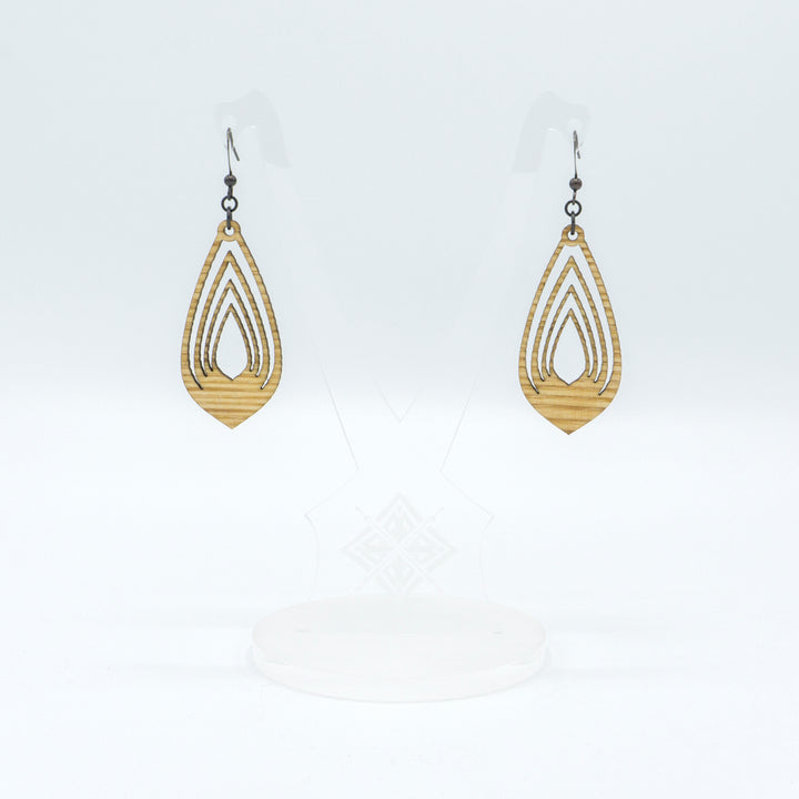 Gem Point 08 [M] // Wood Earrings - Ash - LIGHT RAZOR DESIGN STUDIO