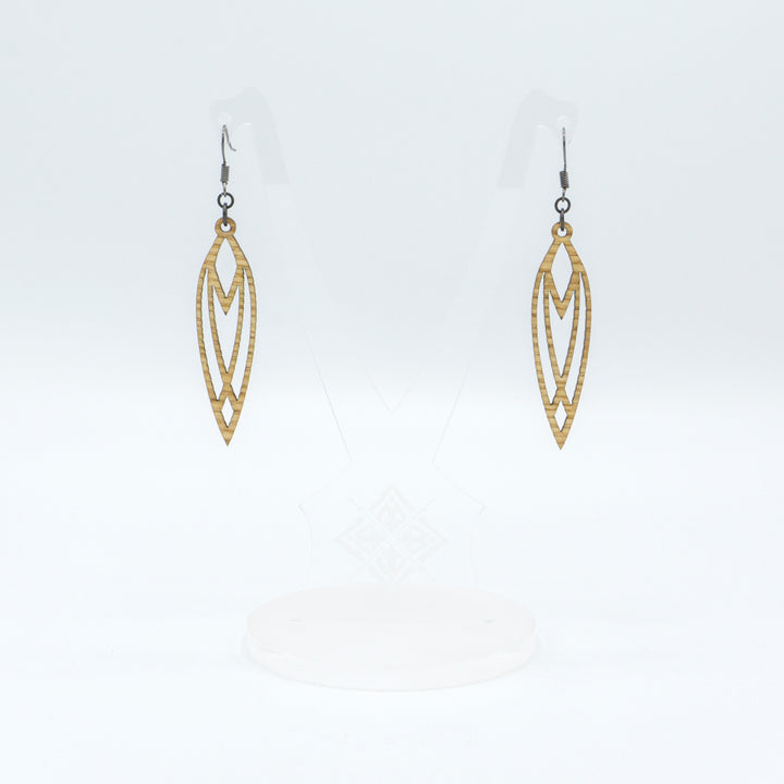 Totem 04 [S] // Wood Earrings - Ash - LIGHT RAZOR DESIGN STUDIO