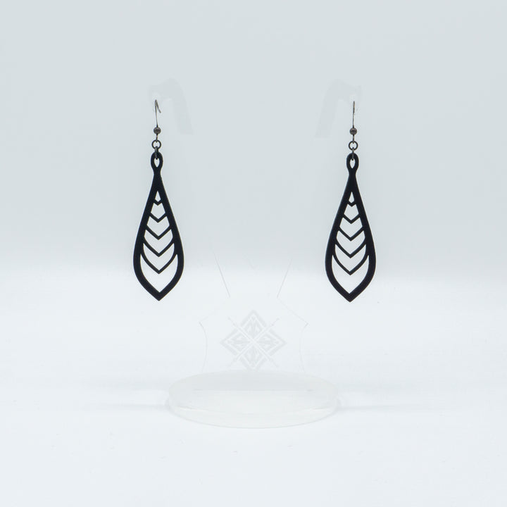 Saturā Variant 03 // Leather Earrings - Black - LIGHT RAZOR DESIGN STUDIO