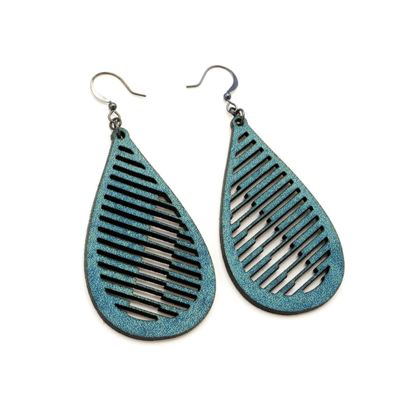 Drop 06 [L] // Leather Earrings - Turquoise