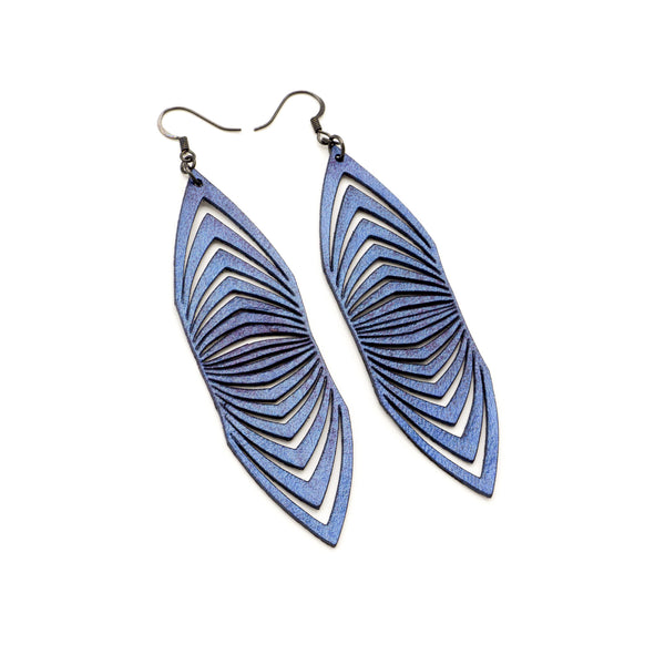 Terrabyte 17 // Leather Earrings - Purple Pearl