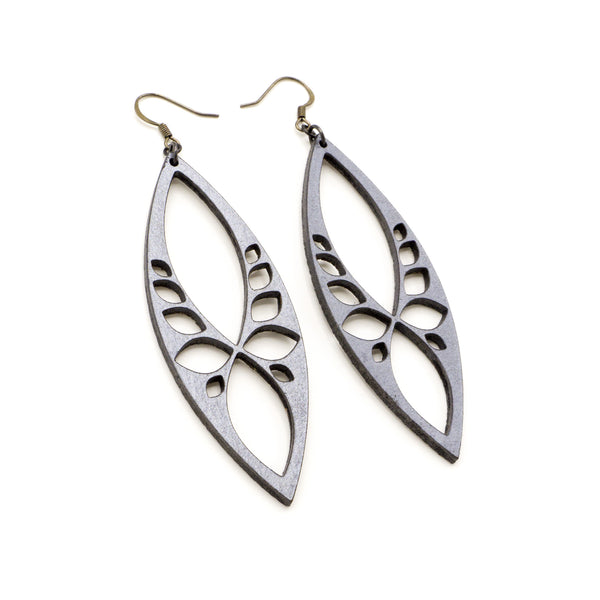 Terrabyte 05 // Leather Earrings - Silver