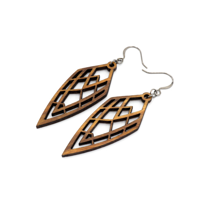 Arrowhead 01 [S] // Wood Earrings - Canarywood - LIGHT RAZOR DESIGN STUDIO