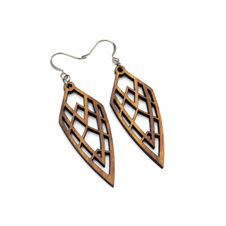 Arrowhead 01 [S] // Wood Earrings - Canarywood - LIGHT RAZOR DESIGN STUDIO
