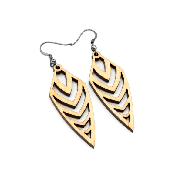 Arrowhead 03 [S] // Wood Earrings - Maple - LIGHT RAZOR DESIGN STUDIO