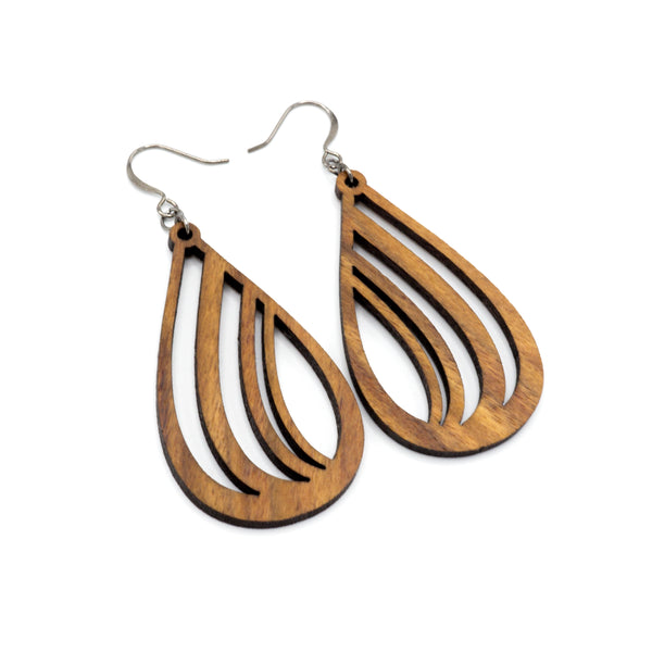 Drop 02 [S] // Wood Earrings - Canarywood - LIGHT RAZOR DESIGN STUDIO