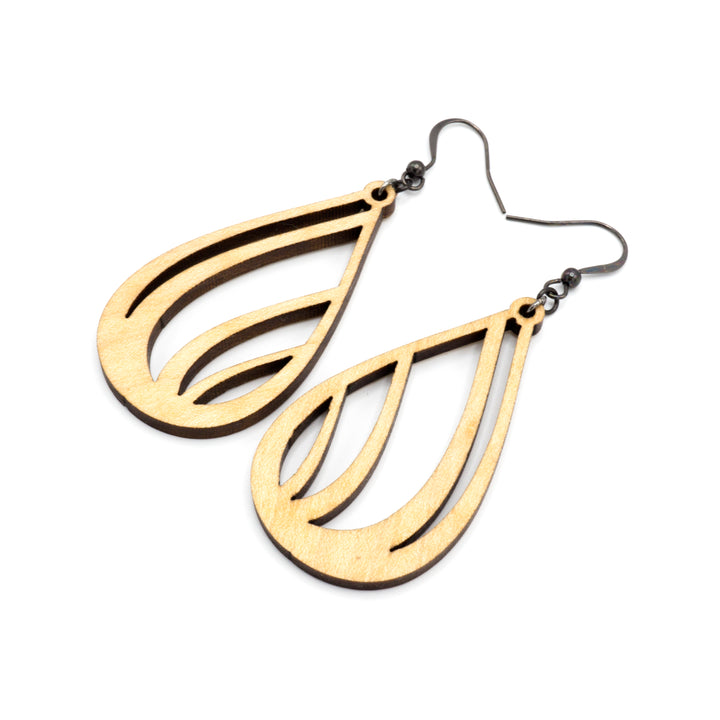 Drop 03 [S] // Wood Earrings - Maple - LIGHT RAZOR DESIGN STUDIO